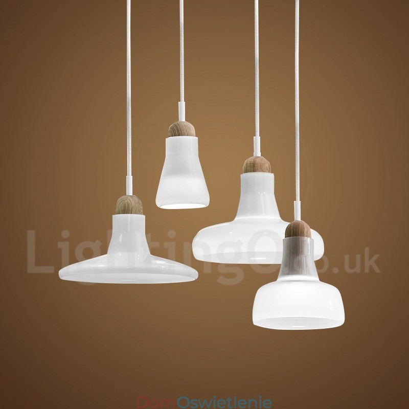 Lampa wisząca retro vintage z kloszem szklanym