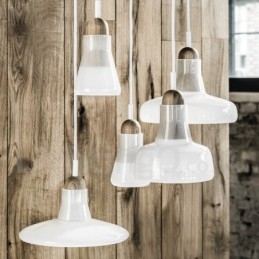 Lampa wisząca retro vintage z kloszem szklanym