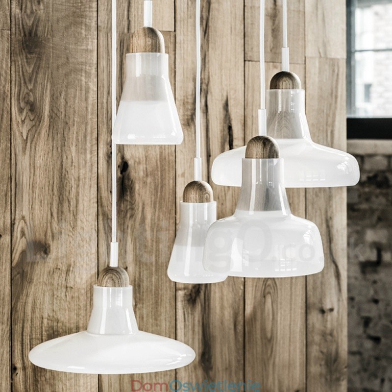 Lampa wisząca retro vintage z kloszem szklanym