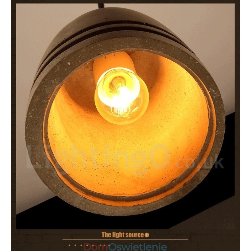 Retro Vintage Betonowa lampa wisząca