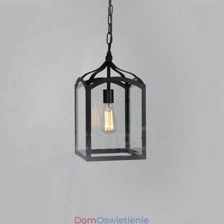 Metalowa lampa wisząca Rustic Lodge z kloszem szklanym Metalowa lampa wisząca Rustic Lodge z kloszem szklanym