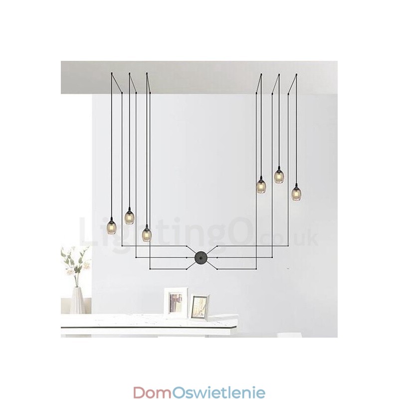 Do lampy wiszącej na 6 świateł z kloszem szklanym