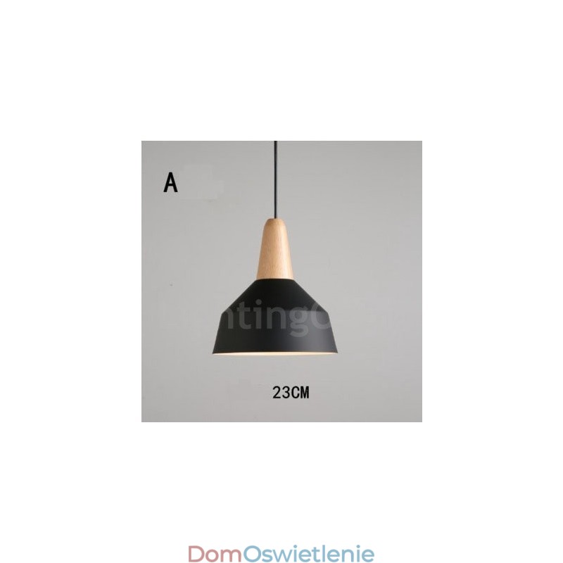 Nowoczesna współczesna lampa wisząca z drewna i metalu w wielu kolorach
