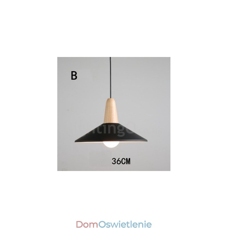 Nowoczesna współczesna lampa wisząca z drewna i metalu w wielu kolorach