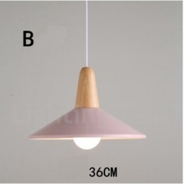 Nowoczesna współczesna lampa wisząca z drewna i metalu w wielu kolorach