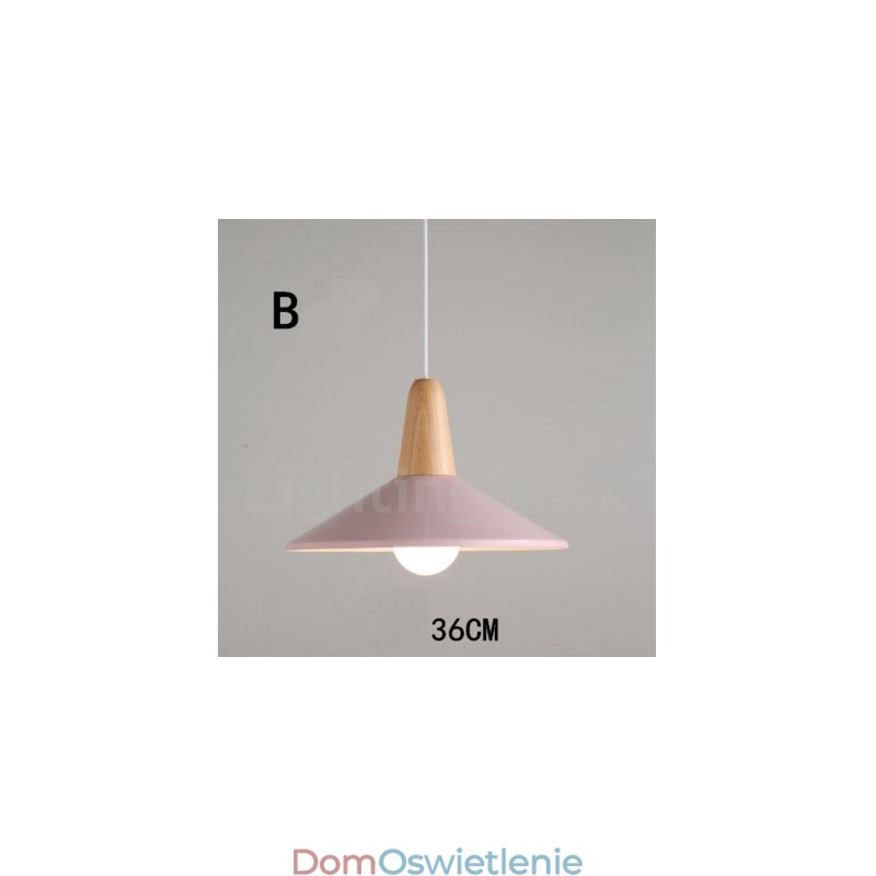 Nowoczesna współczesna lampa wisząca z drewna i metalu w wielu kolorach