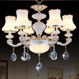 Luksusowa naturalna lampa wisząca z jadeitu Europejskiej lampy wiszącej z kryształu