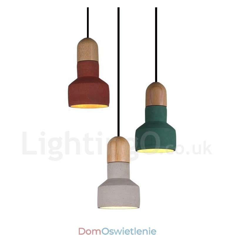 Vintage Wood Concrte Multi Colors Wisząca lampa do lampy