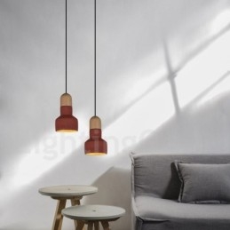 Vintage Wood Concrte Multi Colors Wisząca lampa do lampy