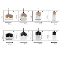 Nowoczesna, współczesna lampa wisząca z kloszem szklanym
