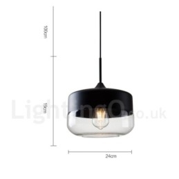 Nowoczesna, współczesna lampa wisząca z kloszem szklanym