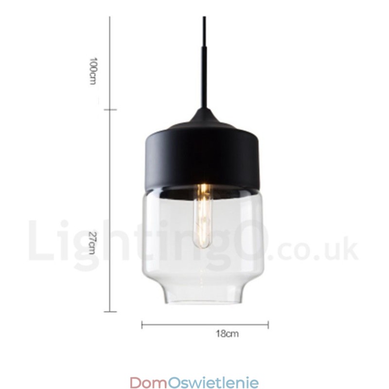 Nowoczesna, współczesna lampa wisząca z kloszem szklanym