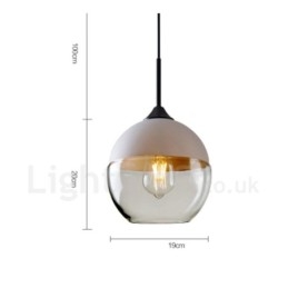 Nowoczesna, współczesna lampa wisząca z kloszem szklanym