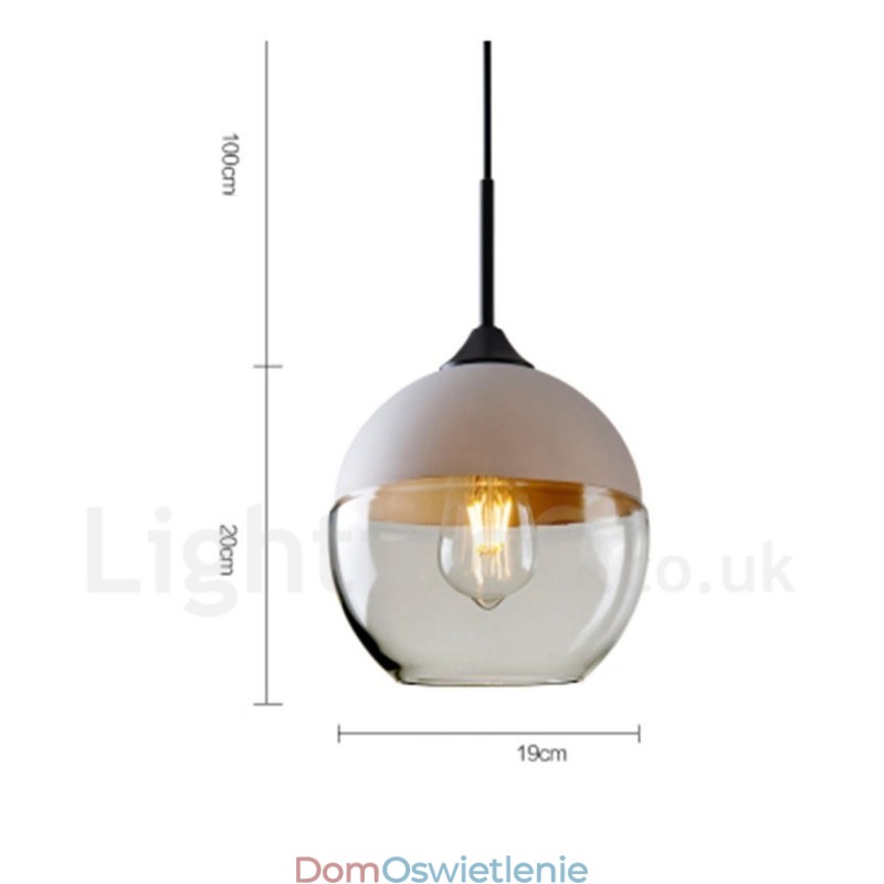 Nowoczesna, współczesna lampa wisząca z kloszem szklanym