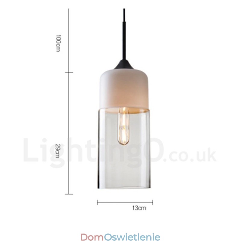 Nowoczesna, współczesna lampa wisząca z kloszem szklanym