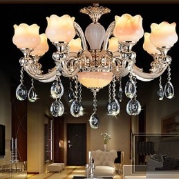 Lampa wisząca Jadeit w stylu europejskim Lampa wisząca kryształowa