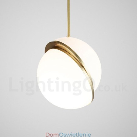 Nowoczesna, współczesna lampa wisząca z miedzi z kloszem szklanym Nowoczesna, współczesna lampa wisząca z miedzi z kloszem szklanym