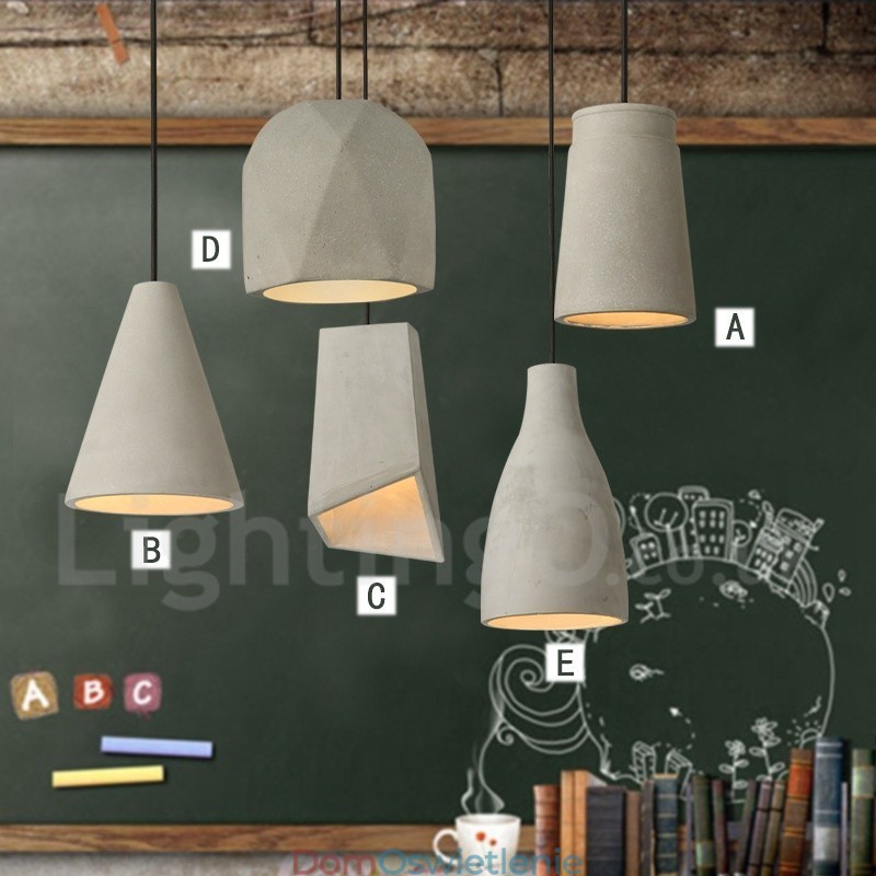 1 Lekka lampa wisząca betonowa