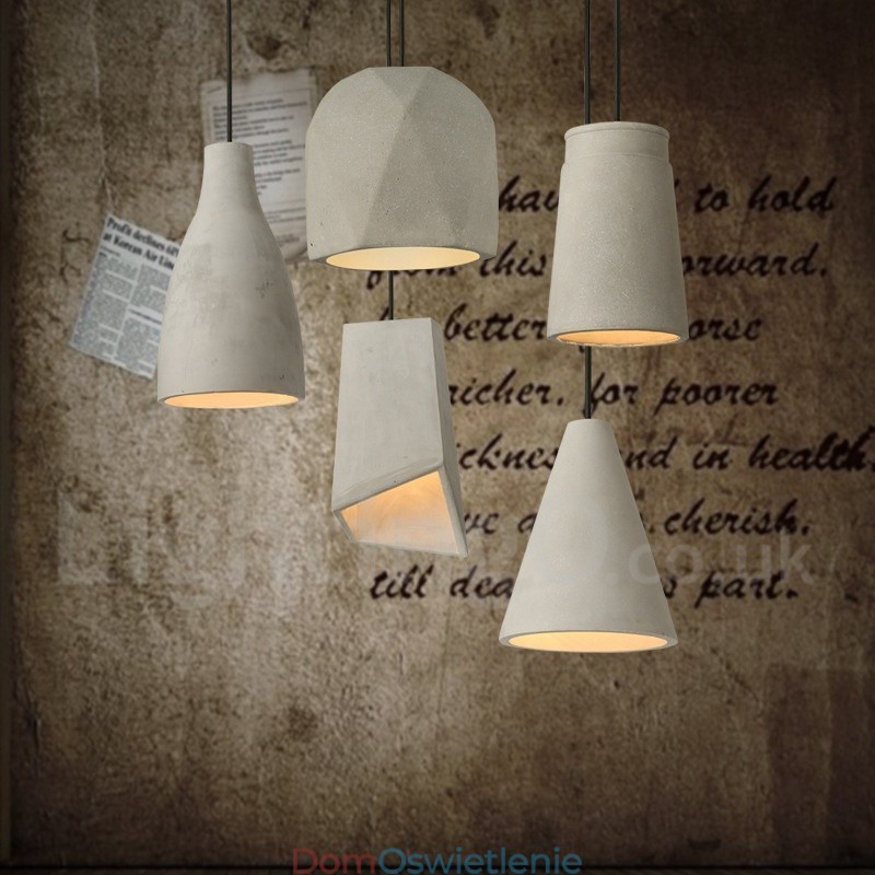 1 Lekka lampa wisząca betonowa