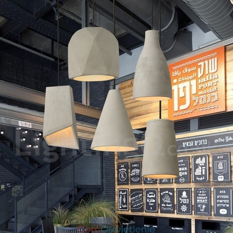 1 Lekka lampa wisząca betonowa