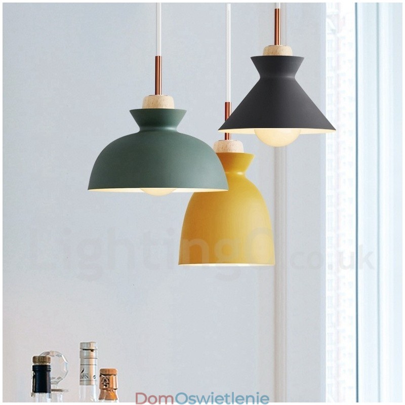 Nowoczesna współczesna metalowa lampa wisząca w wielu kolorach