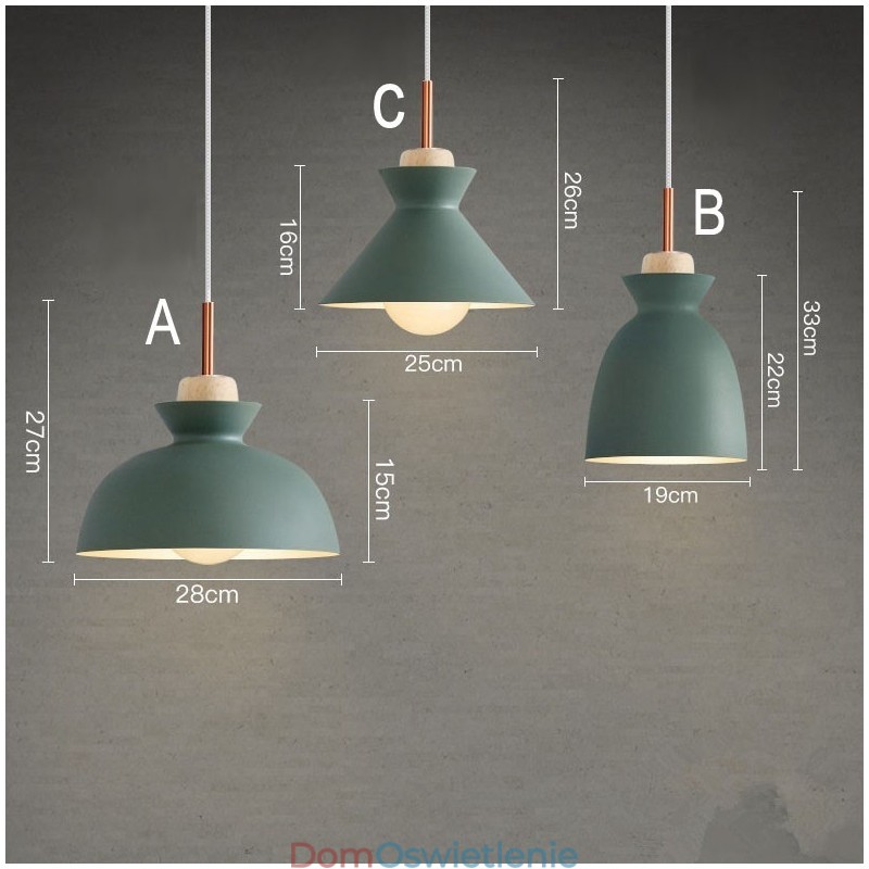 Nowoczesna współczesna metalowa lampa wisząca w wielu kolorach