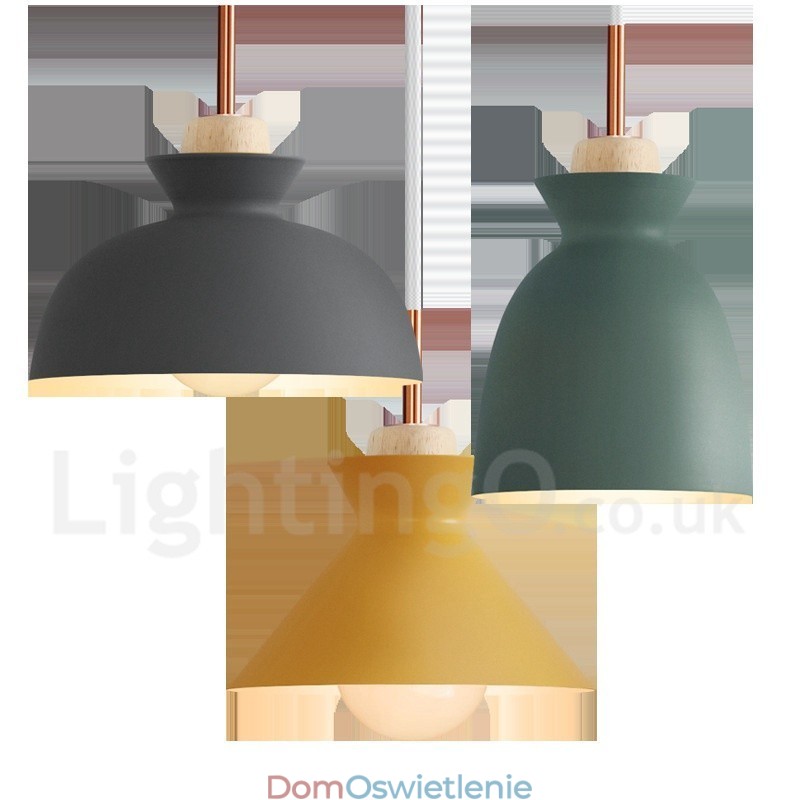Nowoczesna współczesna metalowa lampa wisząca w wielu kolorach