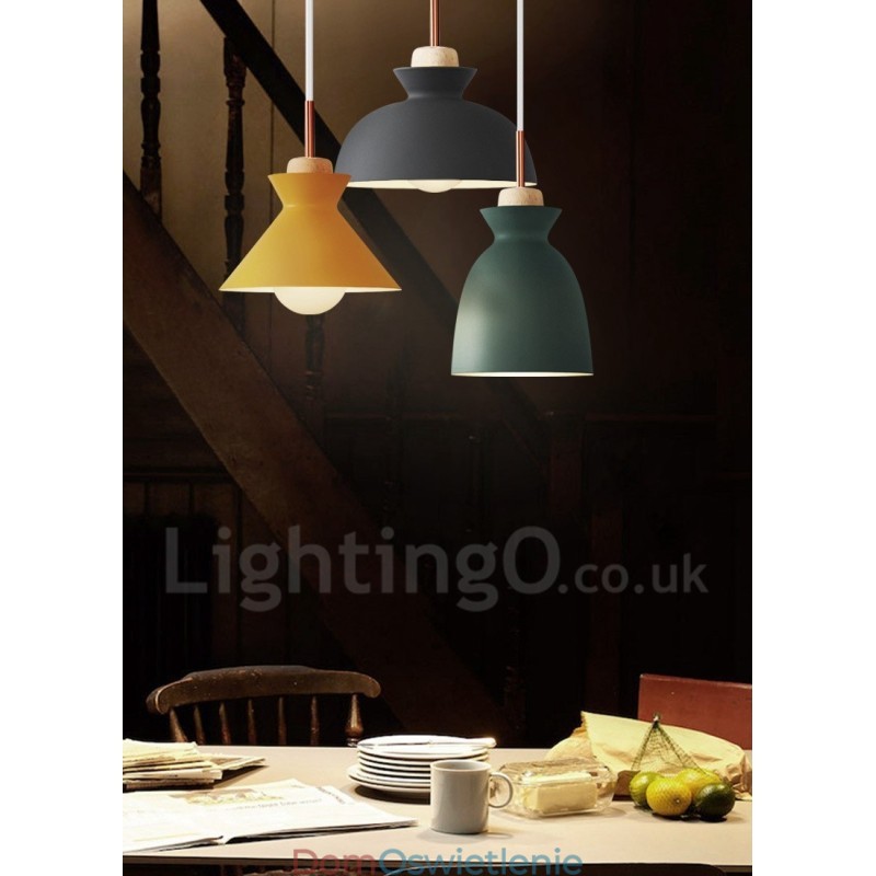 Nowoczesna współczesna metalowa lampa wisząca w wielu kolorach