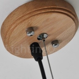 Nowoczesna współczesna lampa wisząca z drewna z 3 światłami