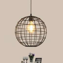 Wisząca lampa w kształcie kuli w stylu rustykalnym