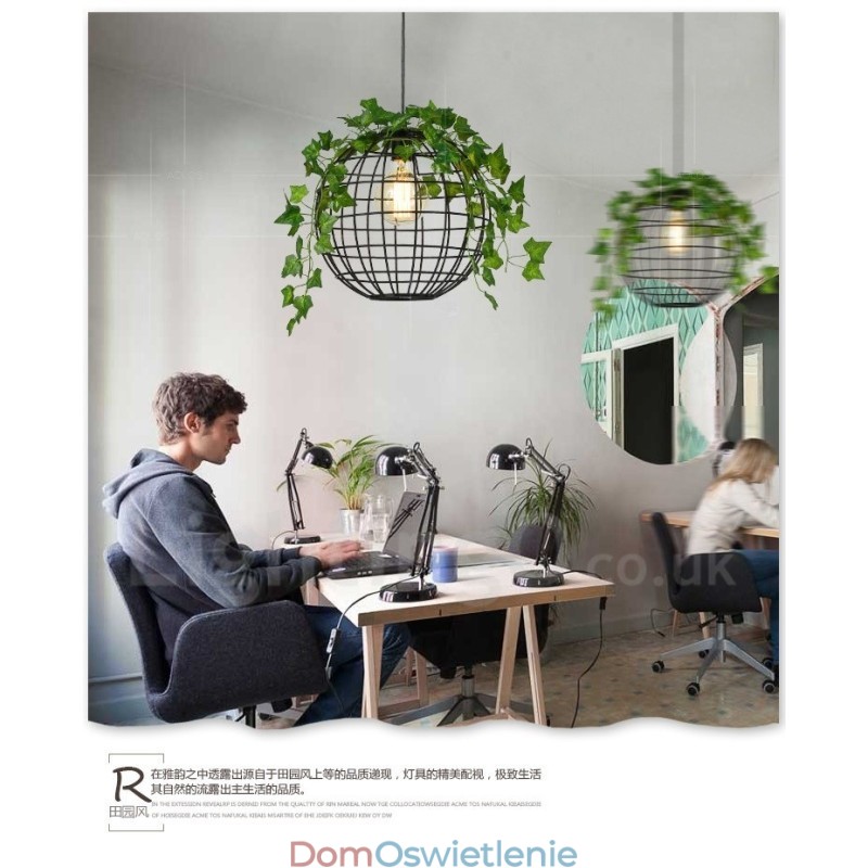 Wisząca lampa w kształcie kuli w stylu rustykalnym
