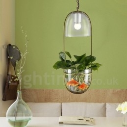 Rustykalna lampa wisząca metalowa ze szkła
