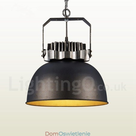 Czarna lampa wisząca z metalu w stylu vintage Czarna lampa wisząca z metalu w stylu vintage
