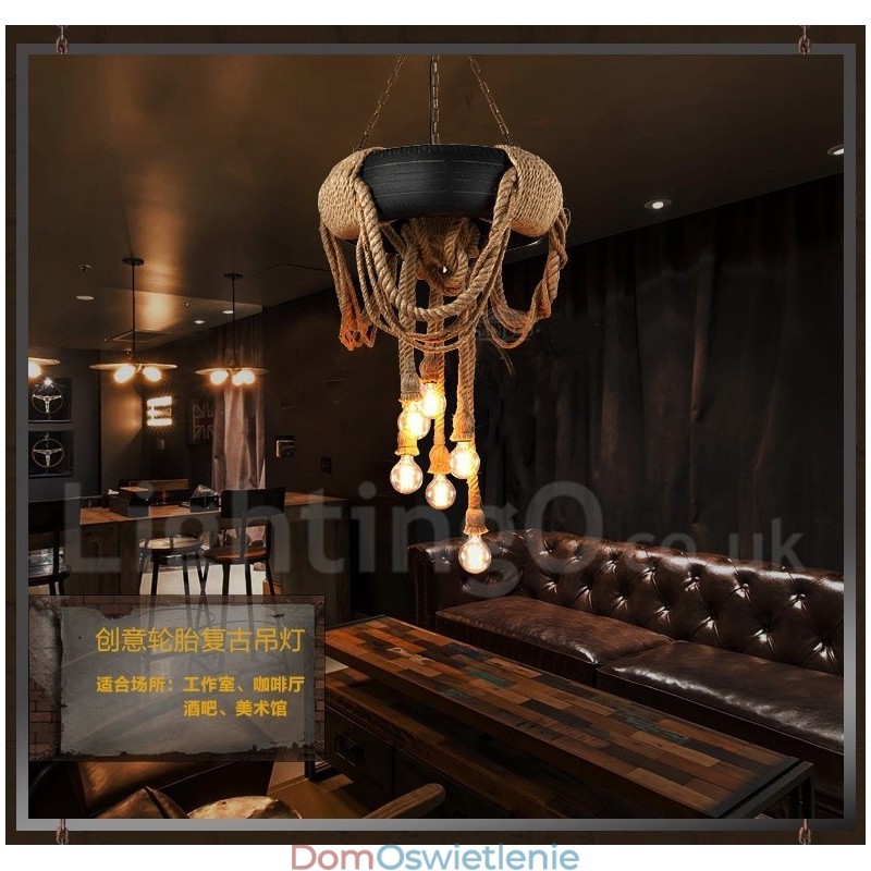 Wisząca lampa Country Vintage 6 Light