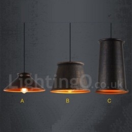 Retro Vintage 1 Lekka metalowa lampa wisząca