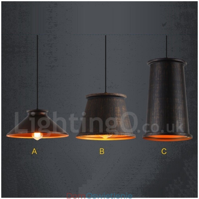 Retro Vintage 1 Lekka metalowa lampa wisząca