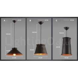 Retro Vintage 1 Lekka metalowa lampa wisząca
