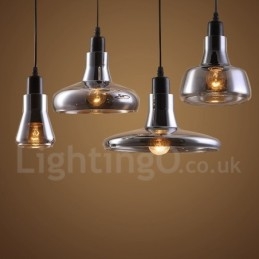 Retro Vintage 1 lampa wisząca z kloszem szklanym