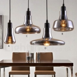 Retro Vintage 1 lampa wisząca z kloszem szklanym