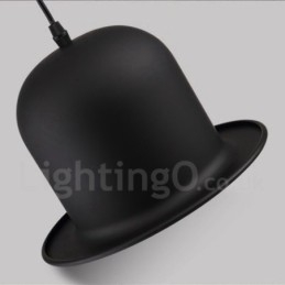 Czarny metalowy kapelusz w kształcie 1 światła retro vintage lampa wisząca