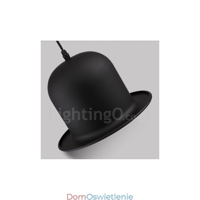 Czarny metalowy kapelusz w kształcie 1 światła retro vintage lampa wisząca