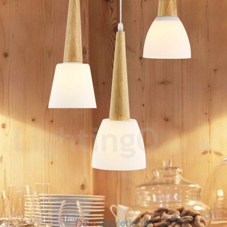 Rustykalna lampa wisząca drewniana Lodge z kloszem szklanym Rustykalna lampa wisząca drewniana Lodge z kloszem szklanym
