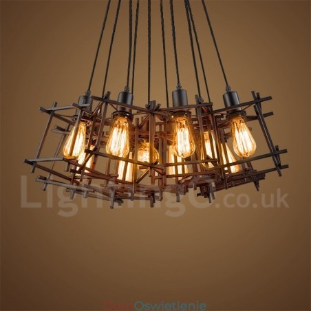 Lampa wisząca z metalu w stylu retro vintage (wiele kloszy, z jednym zamontowanym na stałe) (Proszę wybrać ilość kloszy poniżej) Lampa wisząca z metalu w stylu retro vintage (wiele kloszy, z jednym zamontowanym na stałe) (Proszę wybrać ilość kloszy poniżej)