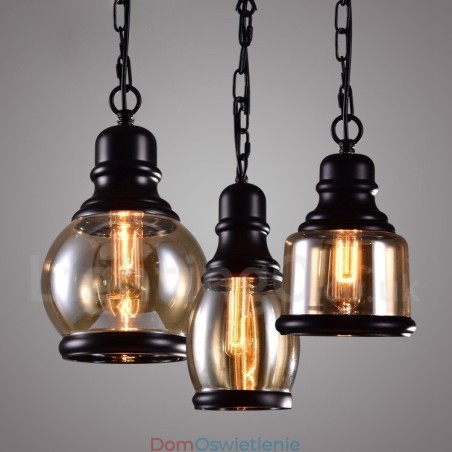 Lampa wisząca retro vintage z kloszem szklanym Lampa wisząca retro vintage z kloszem szklanym