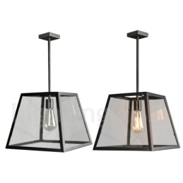 Lampa wisząca z metalu w stylu vintage z kloszem szklanym