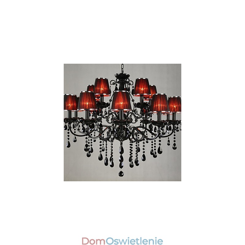 Żyrandol Kryształowy Nowoczesny Współczesny Kryształowy 15 Światło Czerwony