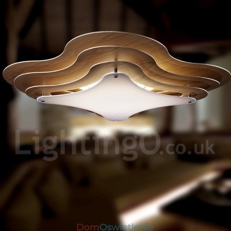 Drewniana lampa montowana na płasko Drewniana lampa montowana na płasko