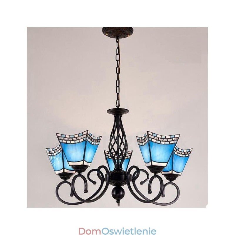 5-punktowy zintegrowany metalowy żyrandol w stylu śródziemnomorskim