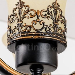 6-punktowy, rustykalny, zintegrowany metalowy żyrandol