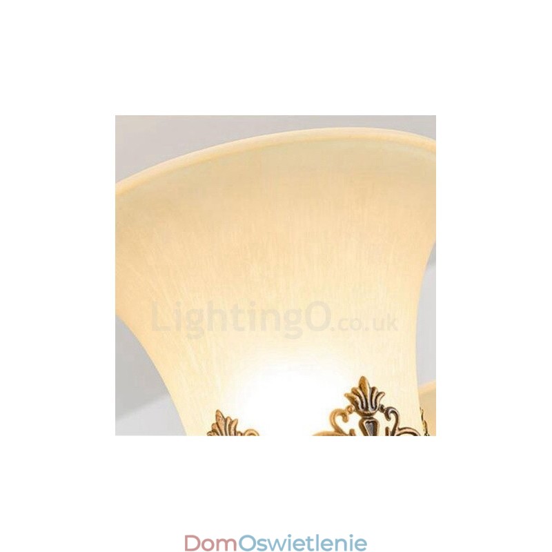 6-punktowy, rustykalny, zintegrowany metalowy żyrandol